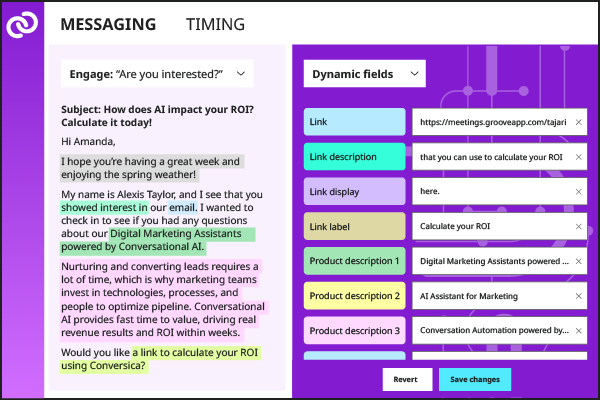 Conversica Variable Based Conversation Editor Image